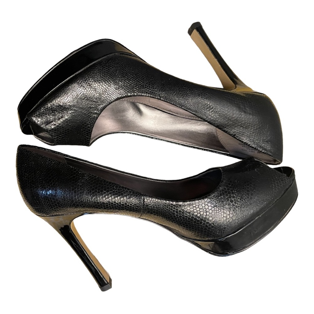 Anne Klein Snake Print Stilettos with Peekaboo Toe